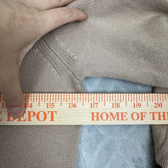 Banana Republic Sweater Women Small Tan Black Wool Cashmere Minimalist Old Money - Picture 11 of 11